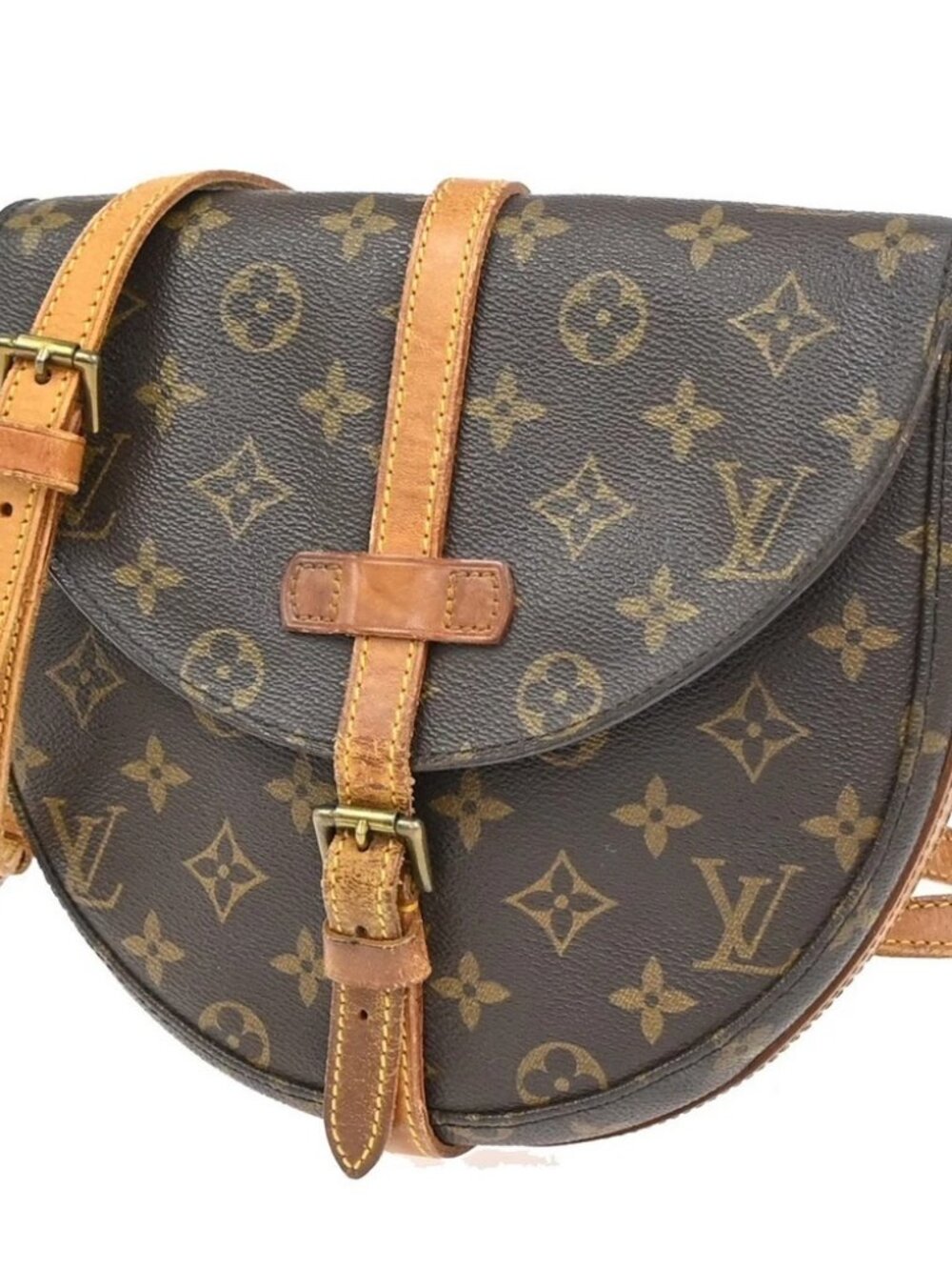 LOUIS VUITTONI Chantilly MM Shoulder Bag Monogram Leather Brown M51233 65AA213